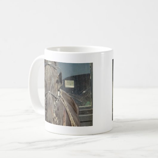 Amish Buggy Pferd Kaffeetasse (Vorderseite Links)