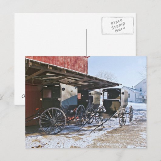 Amish Buggy Port Postkarte (Vorne/Hinten)
