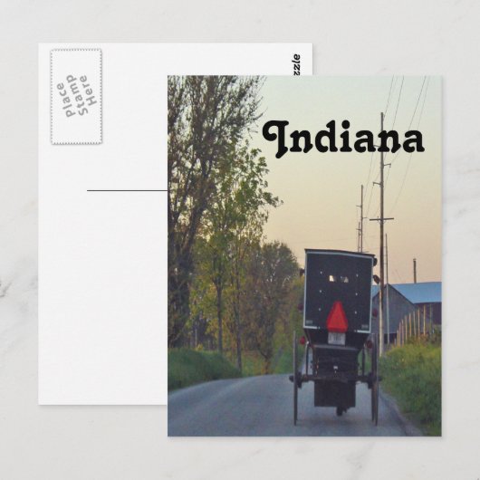 Amish Buggy Postkarte (Vorne/Hinten)