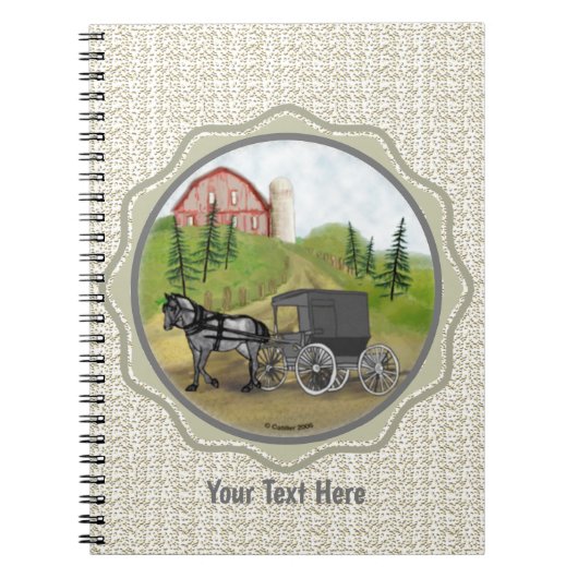 Amish-Buggy-Returning-Notebook Notizblock (Vorderseite)