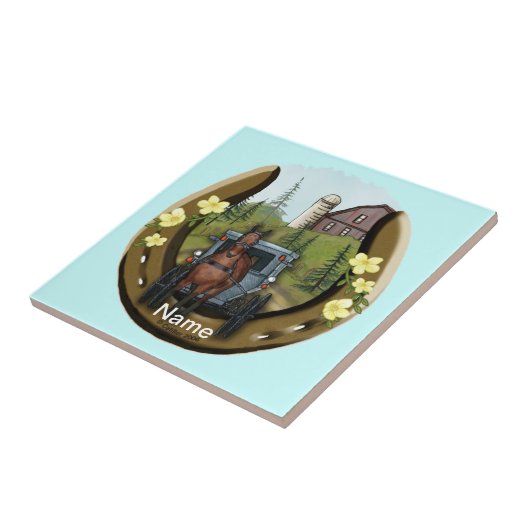 Amish-Buggy-Rückkehrfliese Fliese (Seite)