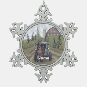 Amish Buggy Town Day Ornament