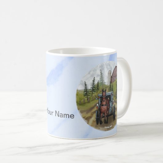 Amish Buggy Town Day Tasse (VorderseiteRechts)