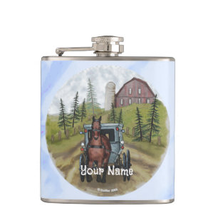 Amish Buggy Town Tag Flasche Flachmann