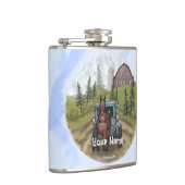 Amish Buggy Town Tag  Flasche Flachmann (Rechts)