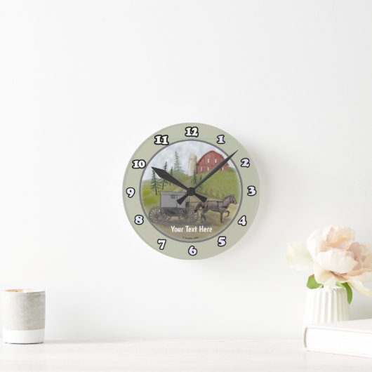 Amish-Buggy-Uhr Runde Wanduhr (Zuhause)
