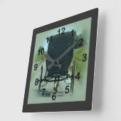 Amish Buggy Wall Clock Quadratische Wanduhr (Winkel)