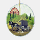 Amish Buggy Zurück-Ornament Keramik Ornament (Links)