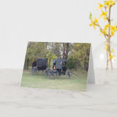 Amish Buggyen Karte (Gelbe Blume)