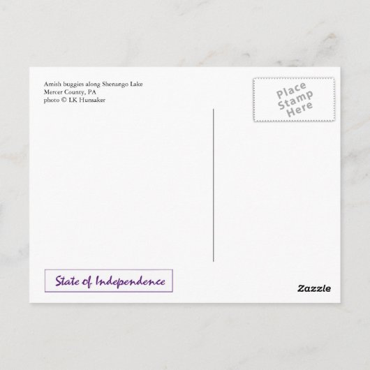 Amish Buggyen Postkarte (Rückseite)