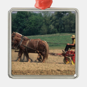 Amish Country einfache Leute in der Landwirtschaft Ornament Aus Metall