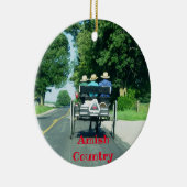 Amish Country Panorama Weihnachtsdekoration Keramik Ornament (Rechts)