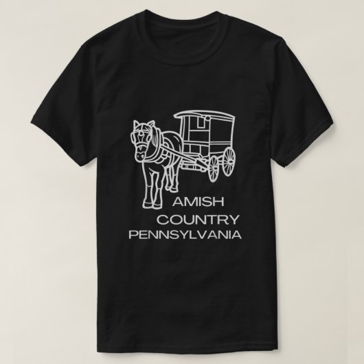 Amish Country Pennsylvania - Pferd und Beförderung T-Shirt (Design vorne)
