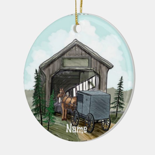 Amish Covered Bridge Ornament (Links)