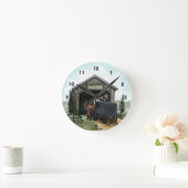 Amish Covered Bridge Runde Wanduhr (Zuhause)