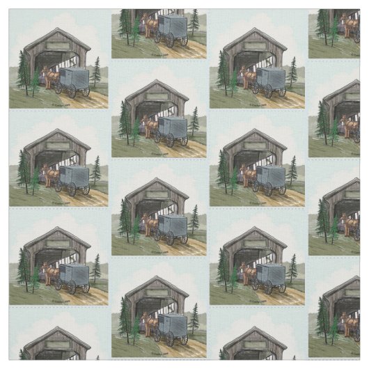 Amish Covered Bridge Stoff (Muster)