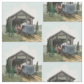 Amish Covered Bridge Stoff (Nahaufnahme)