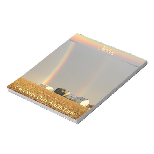 Amish Double Rainbow! Notizblock (Rotiert)
