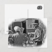 Amish Family-(b&w)-Postkarte Postkarte (Vorne/Hinten)