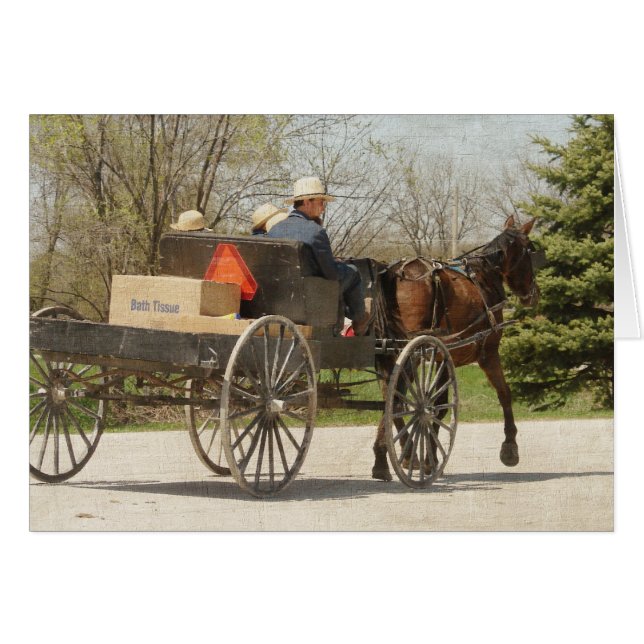 Amish Family Heading Zuhause (Vorderseite (Horizontal))