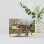 Amish Family Heading Zuhause Postkarte (Stehend Vorderseite)