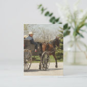 Amish Family Heading Zuhause Postkarte (Stehend Vorderseite)