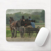 Amish Family Outing Mousepad (Mit Mouse)