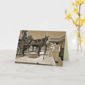 Amish Family Petting Horse Grußkarte Karte (Gelbe Blume)