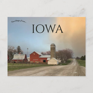 Amish-Farm nach einem Regenfall in Johnson County Postkarte