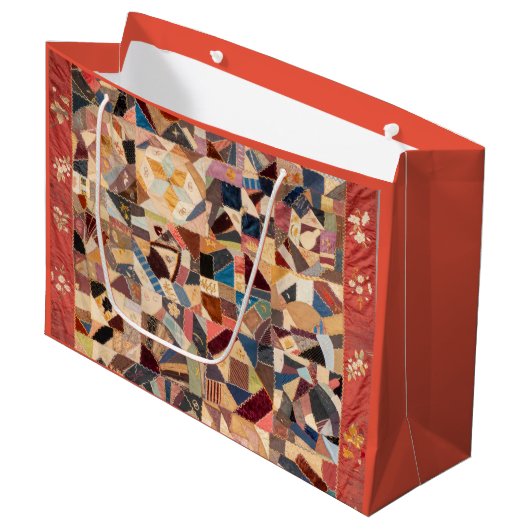 Amish Freundschaftsquilt Große Geschenktüte (Vorderseite Schrägansicht)