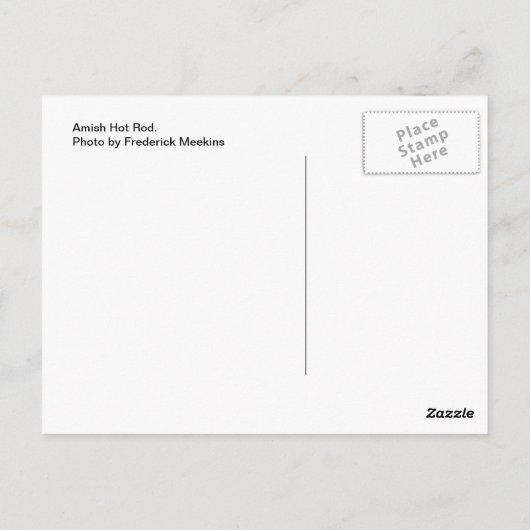 Amish Frisierte Auto Postkarte (Rückseite)