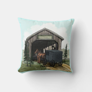 Amish gedeckte Brücke Kissen