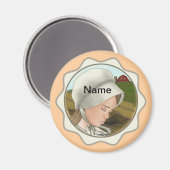 Amish Girl Bonnet Magnet (Vorderseite/Rückseite)
