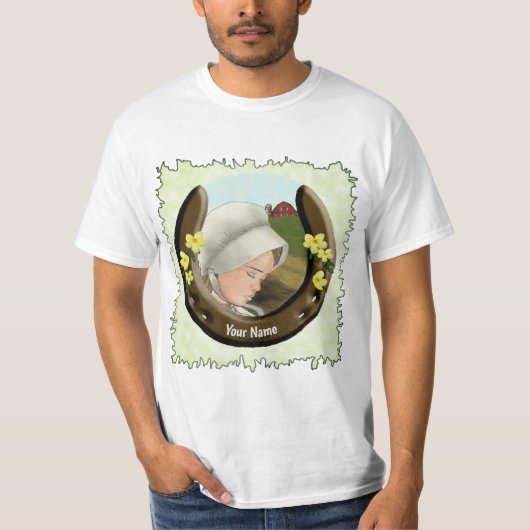 Amish Girl Horseshoe T - Shirt (Vorderseite)