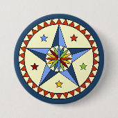 Amish - Hex-Stern - GLÜCK 1 Button (Vorderseite)