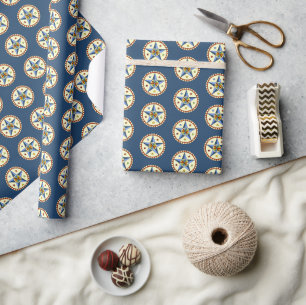 Amish - Hex-Stern - GLÜCK 1 Geschenkpapier
