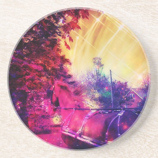 Amish Horse and Buggy, Space Edition Getränkeuntersetzer (Vorne)