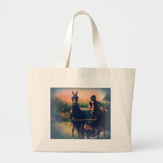 Amish Horse Team Jumbo Stoffbeutel (Vorne)