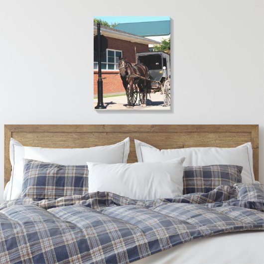 Amish Horse und Buggy gehorchen Leinwanddruck (Insitu (Schlafzimmer))