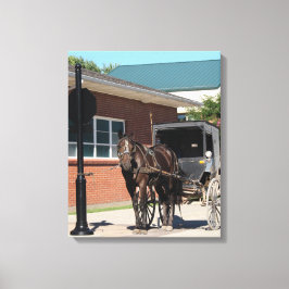 Amish Horse und Buggy gehorchen Leinwanddruck