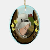 Amish Horseshoe Girl Keramik Ornament (Rechts)