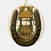 Amish Horseshoe wünscht individuelle Name-Ornament Keramikornament (Links)