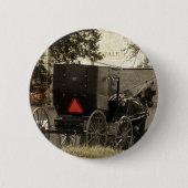 Amish Horst und Buggy Sepia Postcard Button (Vorderseite)