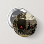 Amish Horst und Buggy Sepia Postcard Button (Vorne & Hinten)