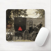 Amish Horst und Buggy Sepia Postcard Mousepad (Mit Mouse)