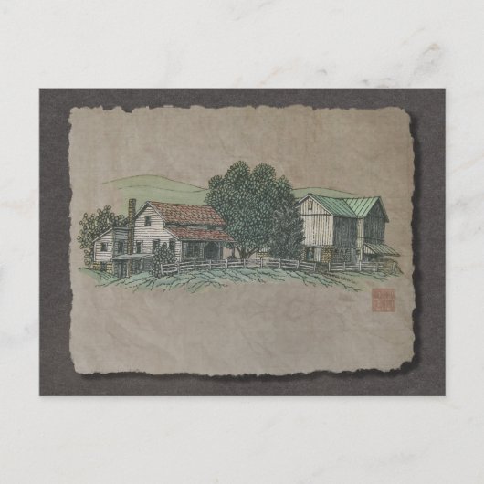 Amish House & Barn Postkarte (Vorderseite)