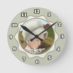 Amish-Mädchen mit Haube Rund Uhr