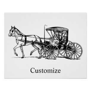 Amish-Paar in Buggy Thunder_Cove Poster