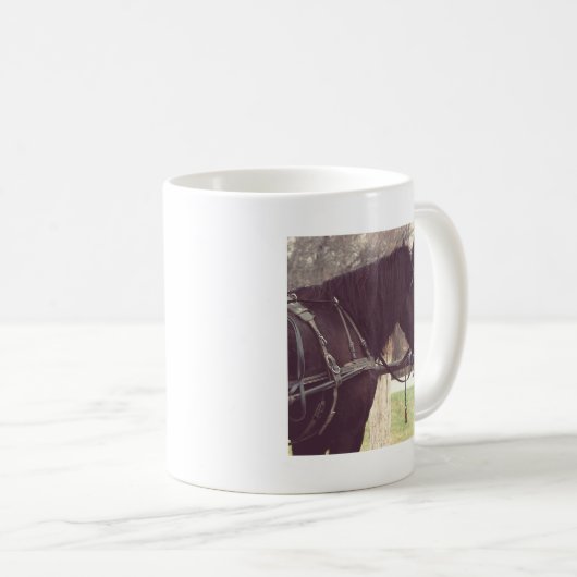 Amish Pferd Kaffeetasse (VorderseiteRechts)