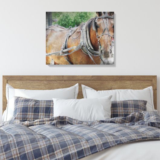 Amish Pferd Leinwanddruck (Insitu (Schlafzimmer))